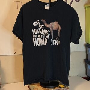 Black Graphic T-Shirt with Camel Print